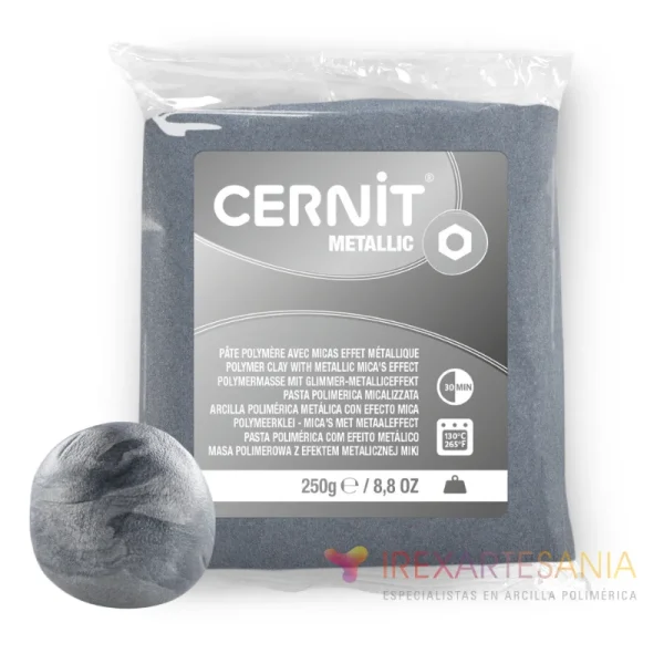 Arcilla Polimérica Cernit Metallic Plata 250g